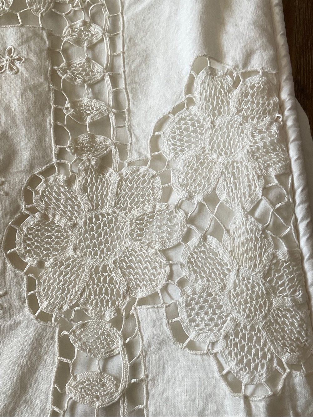 White Lace Embroidered Decorative Pillow Cover - Classic Floral Cutwork